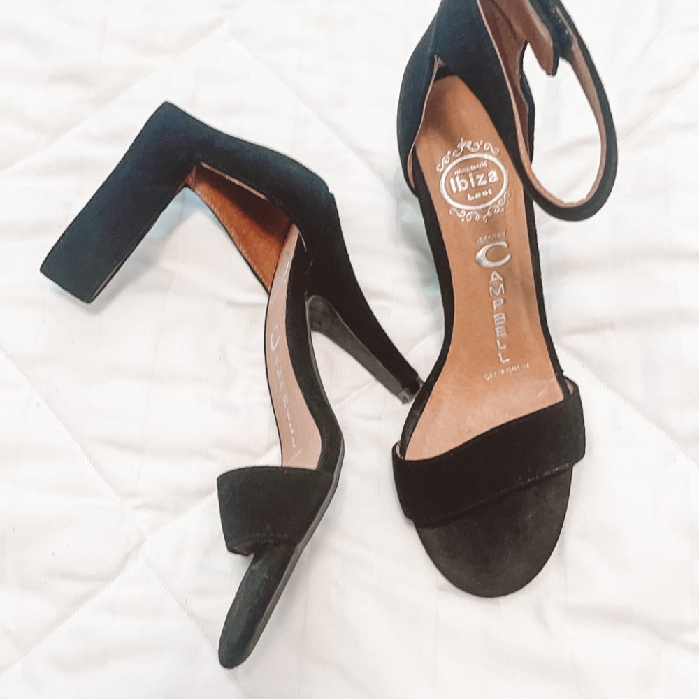 Jeffrey Campbell Womens Foxtrot Suede Black Ibiza Last Strappy High Heels Size 6